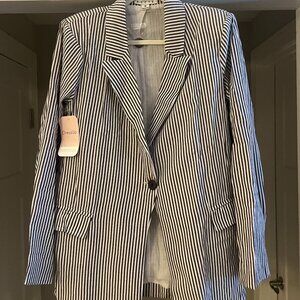 Blue Pinstripe Women's Blazer- HYFVE (Size M)